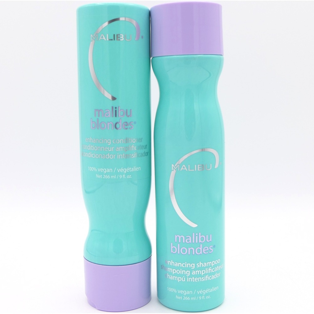 Malibu C Blondes Enhancing Shampoo & Conditioner Set 9 fl oz Ea 100% Vegan